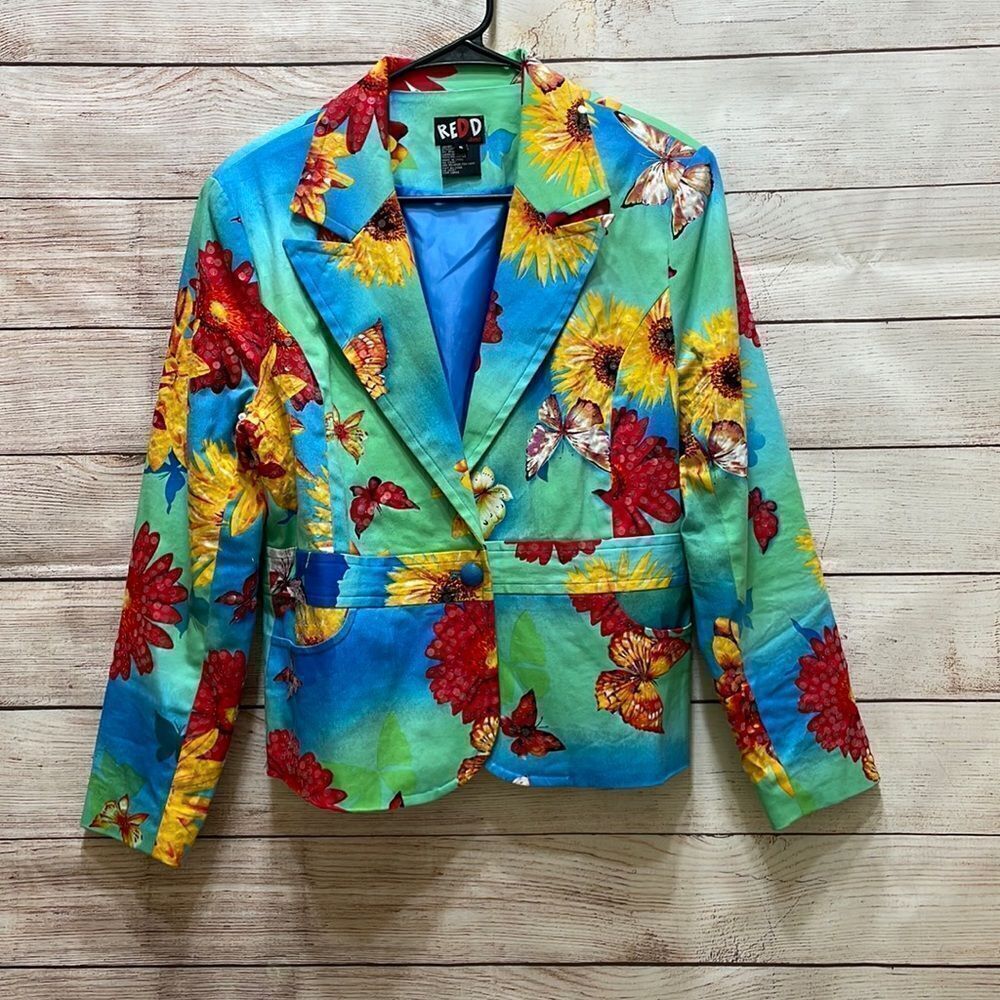REDD JEANS SEQUINED FLORAL BLAZER‎
